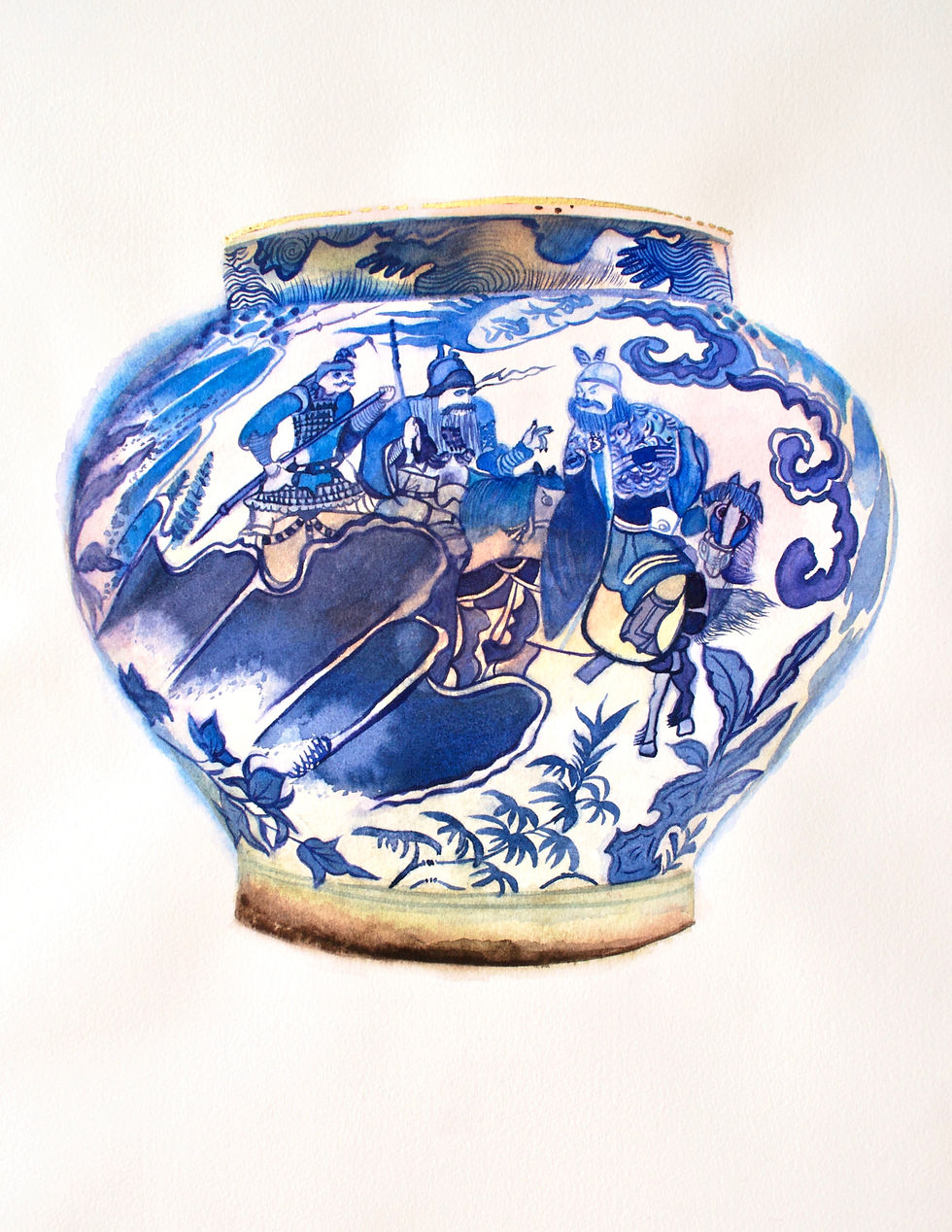 Wine Jar with Scene Fro Popular Drama