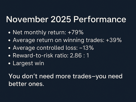 🌟 November Trading Performance: Discipline, Data & a 79% Month