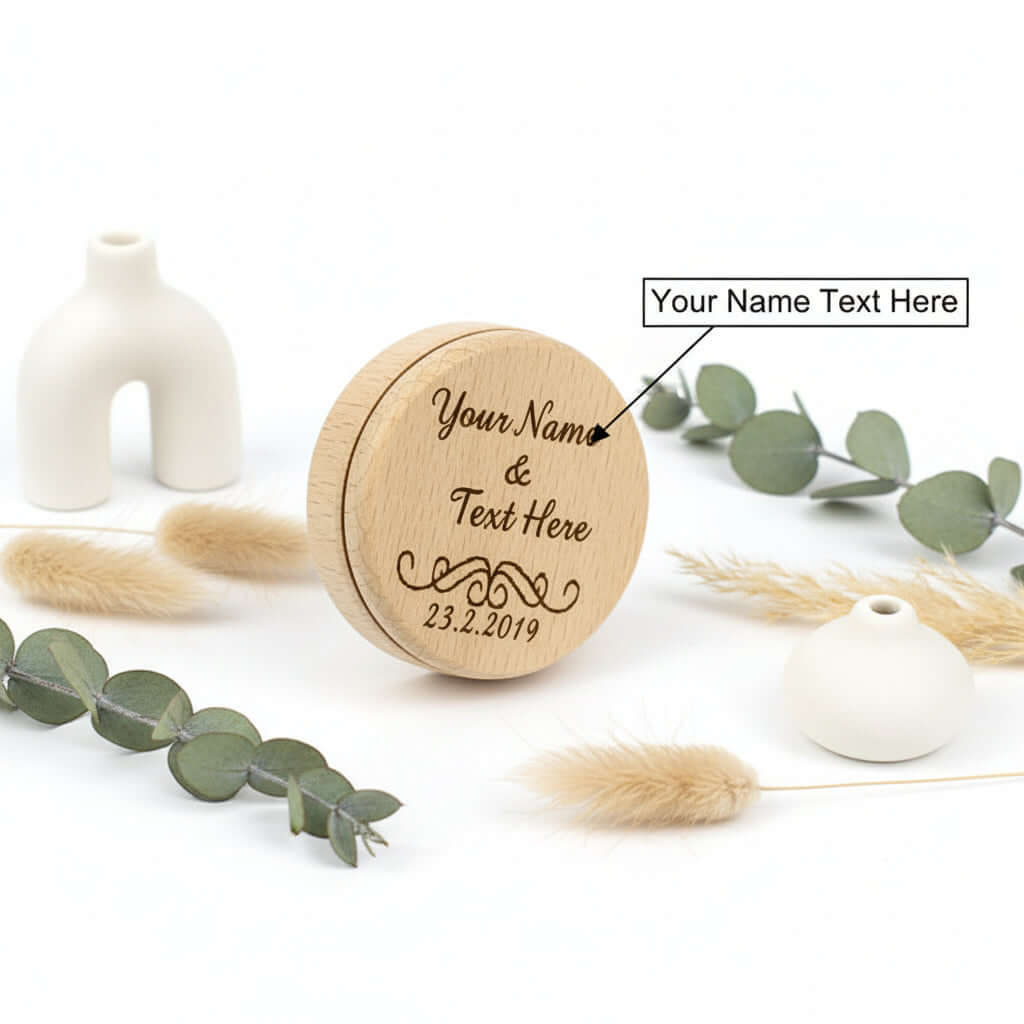 Custom Engraved Earring Box – Beech Wood Wedding Jewelry Gift Box