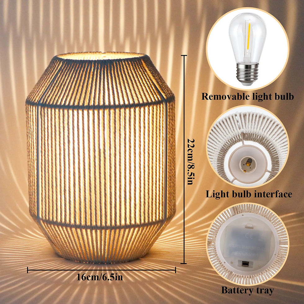 Thumbnail: Set of 2 Woven Lamp shade Table Lamps