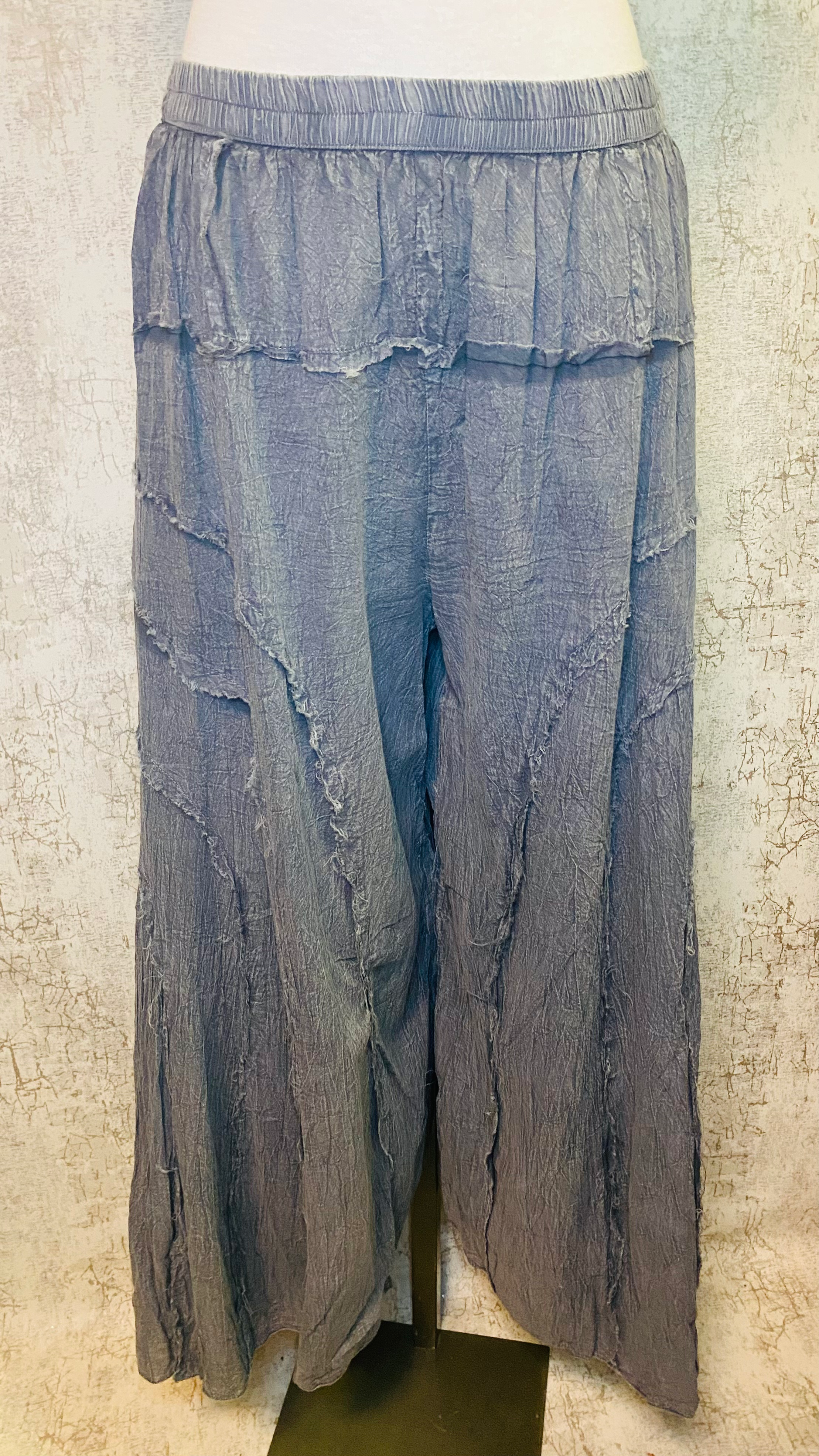 Apparel Love Exposed Seam Palazzo Pant-Charcoal