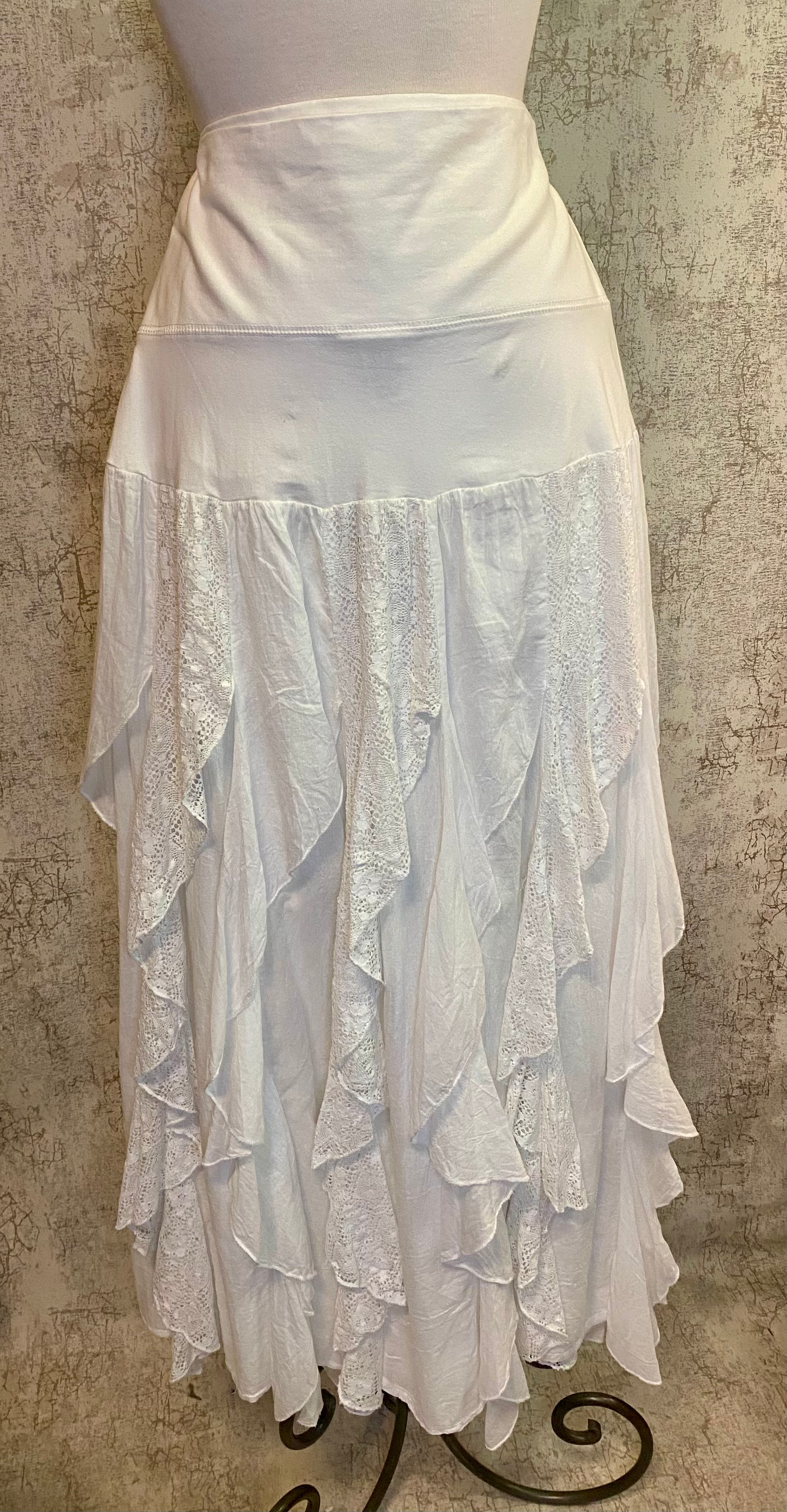 Apparel Love Ruffle Skirt-White