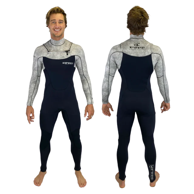 REEF Mens Vault 4.3 Wetsuit Black Cement Surf Garage Supply