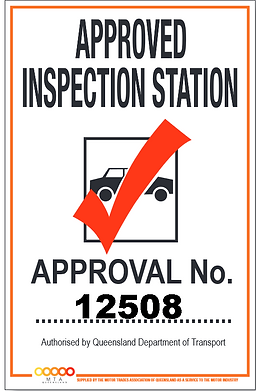 Queensland Transport approved inspection station number 12508