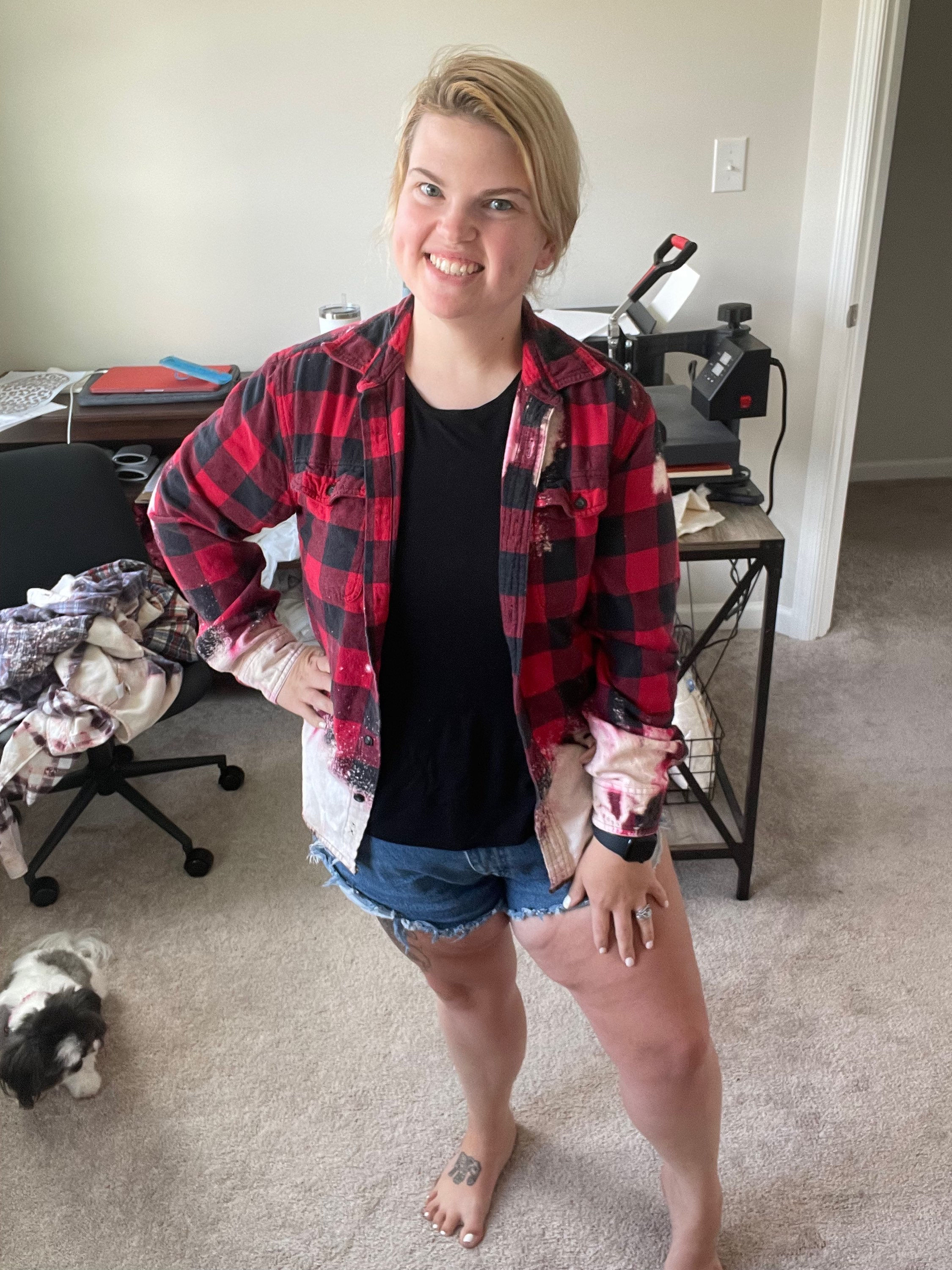 Red bleach flannel