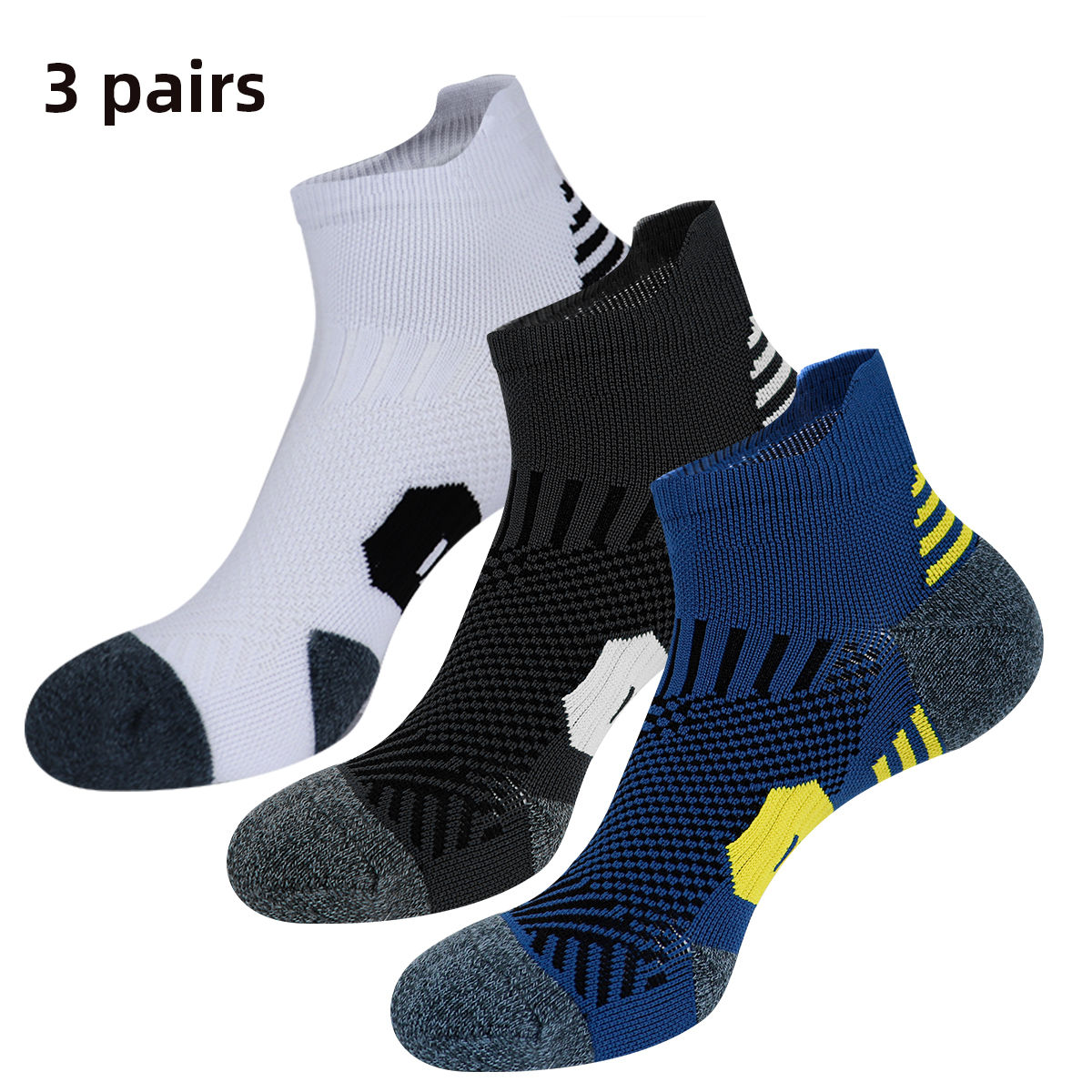 3/9 Pairs Non-Slip Sports Socks