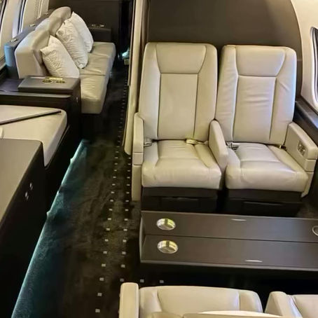 Bombardier Global 5000 at KBED Atlantic just received a comprehensive interior detailing