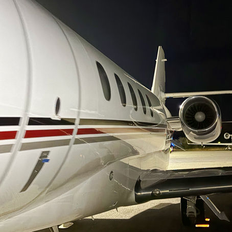 Exterior detailing on this Cessna 680A Citation Latitude at KHYA Atlantic