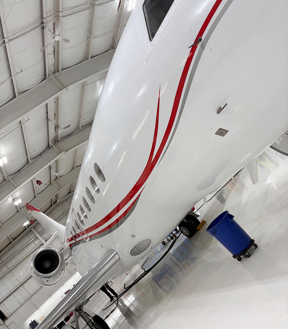 Exterior detail on this Dassault Falcon 7X at KPVD Atlantic