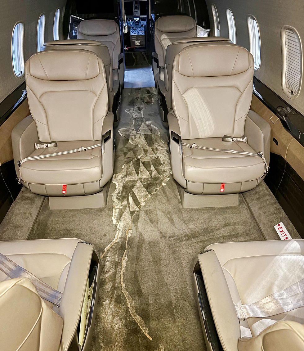 nterior detailing on this Bombardier Challenger 3500 at KBDL Signature