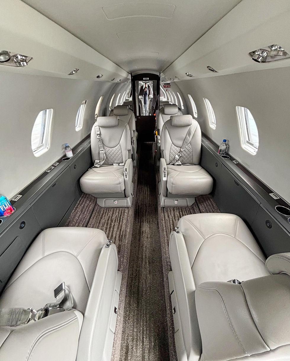 Cessna Citation Excel at KGON Modern Aviation just received a complete interior