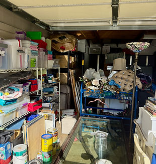 cluttered garage