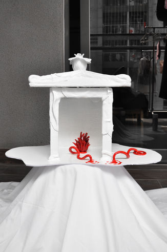 a sculpture of replicated altar