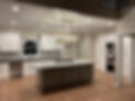 Kitchen design with an island and white cabinets