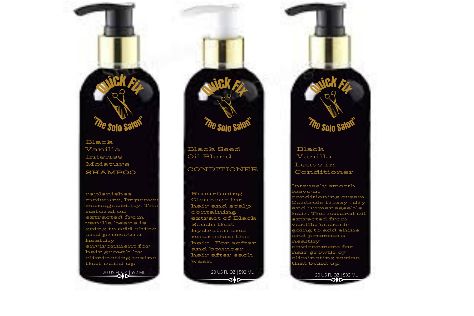 Black Vanilla Shampoo and Conditioner set