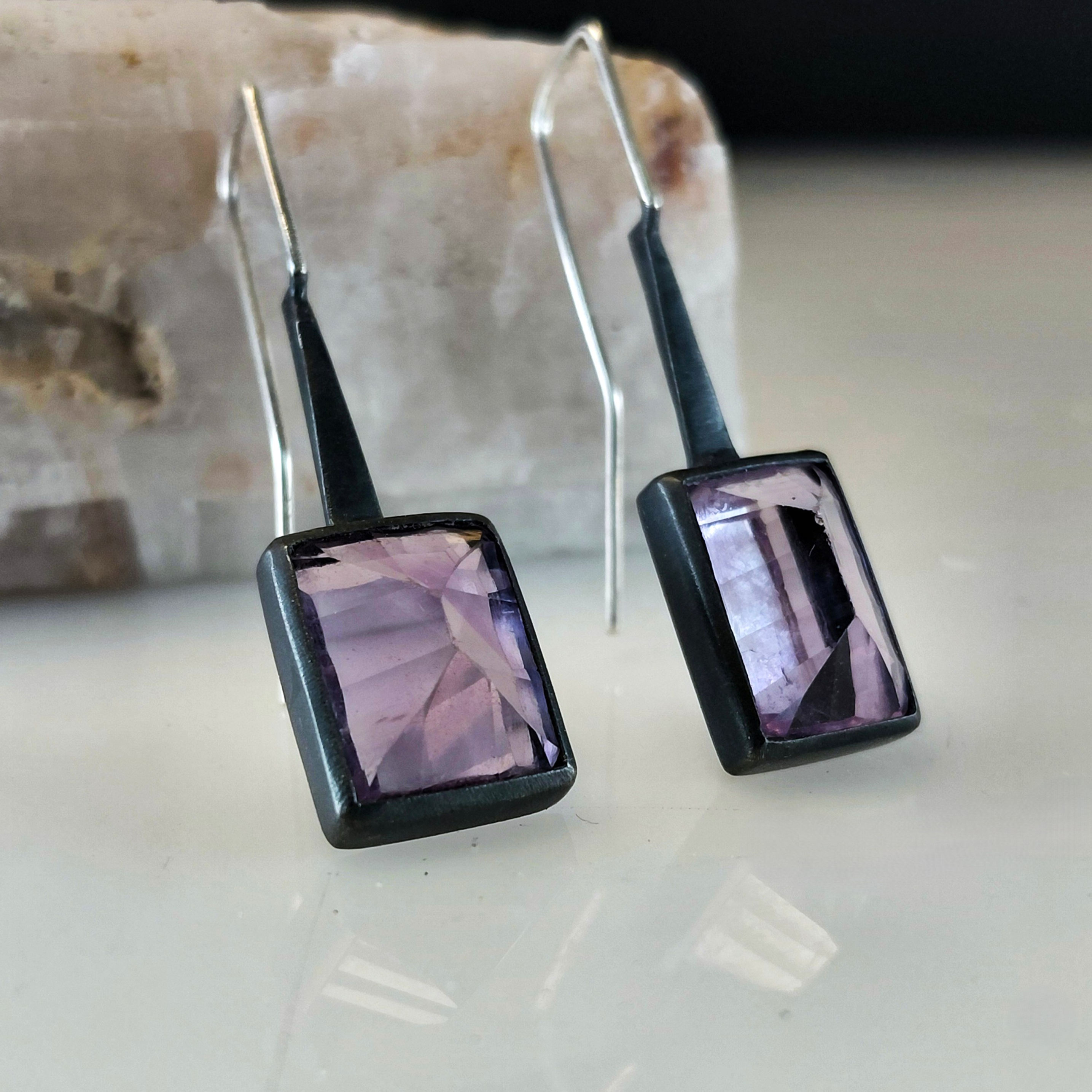 Amethyst Short Drop Earrings