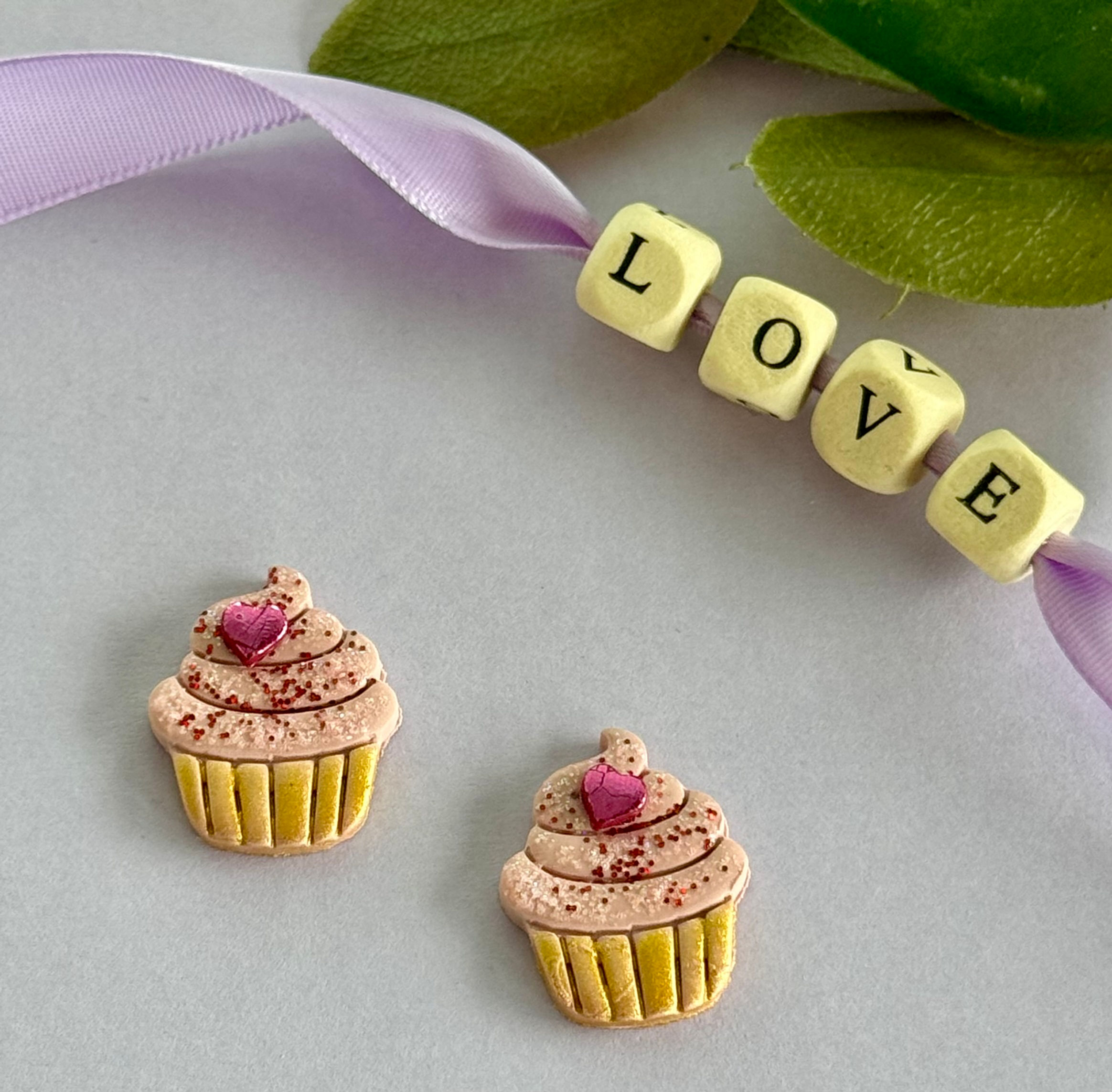 Pink cuppy-cake earrings
