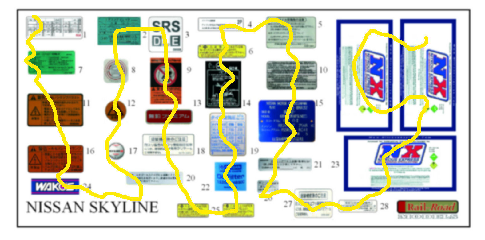 Nissan Skyline  Fast and the Furious 1/8 scale decals
