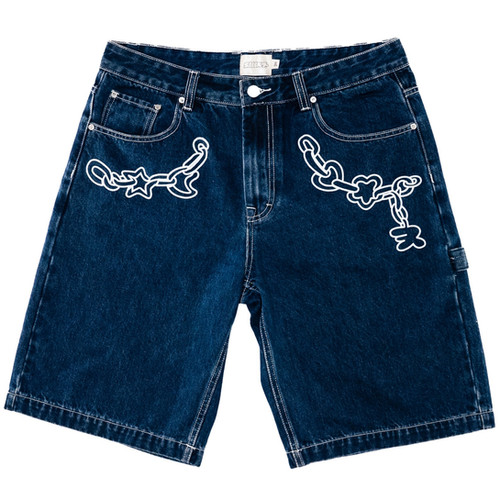【SATIIIZ】Cedin Gracie Bermuda Denim Pants Chainz Denim Shorts | Salem7