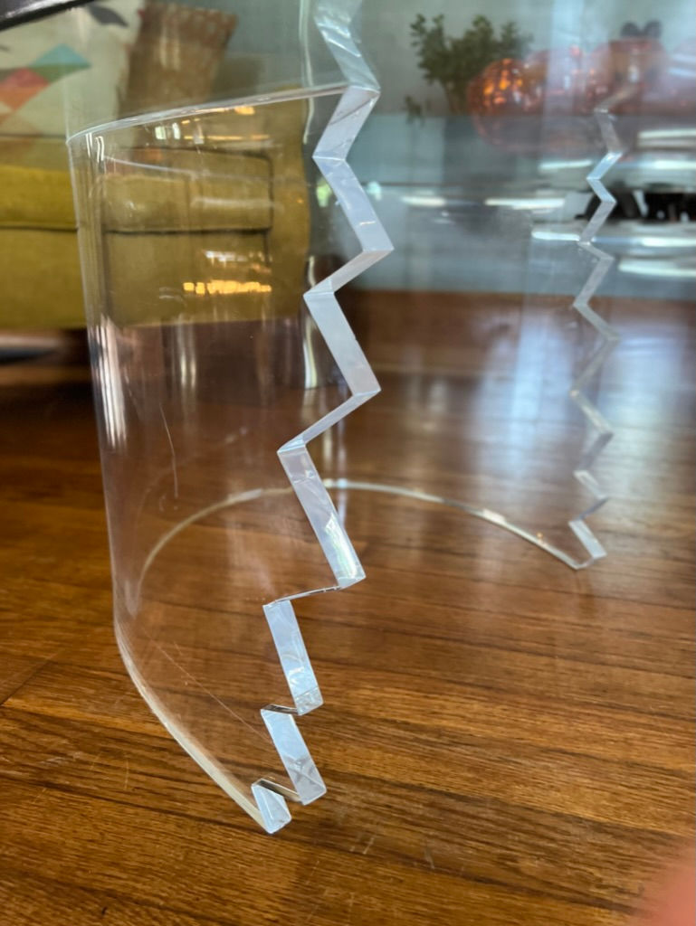 Thumbnail: Vintage Acrylic base with Bean shape Glass Coffee table.
