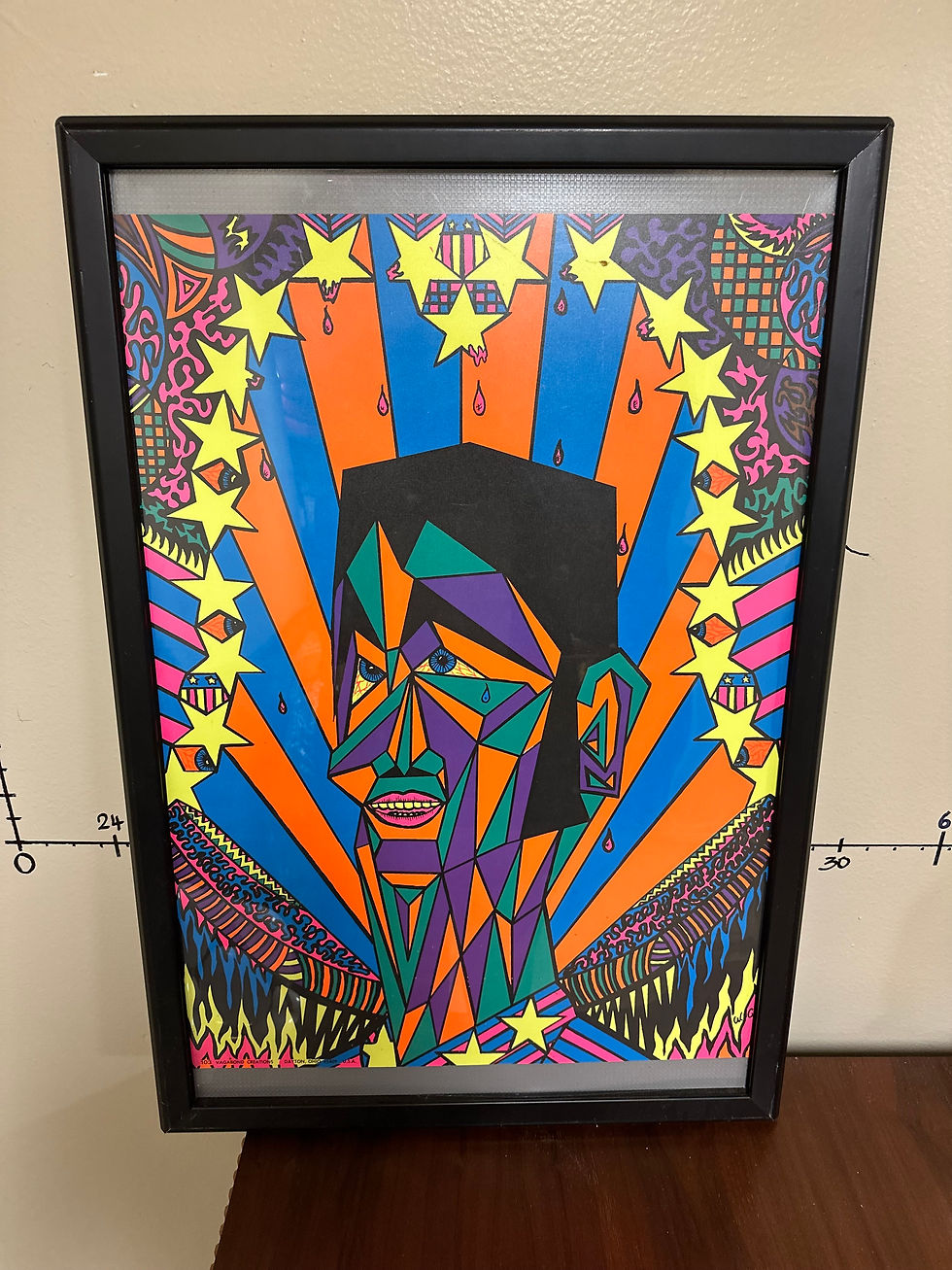 Thumbnail: Vintage Blacklight Poster Original Psychedelic Soldier USA Collage PIN-UP 1979s