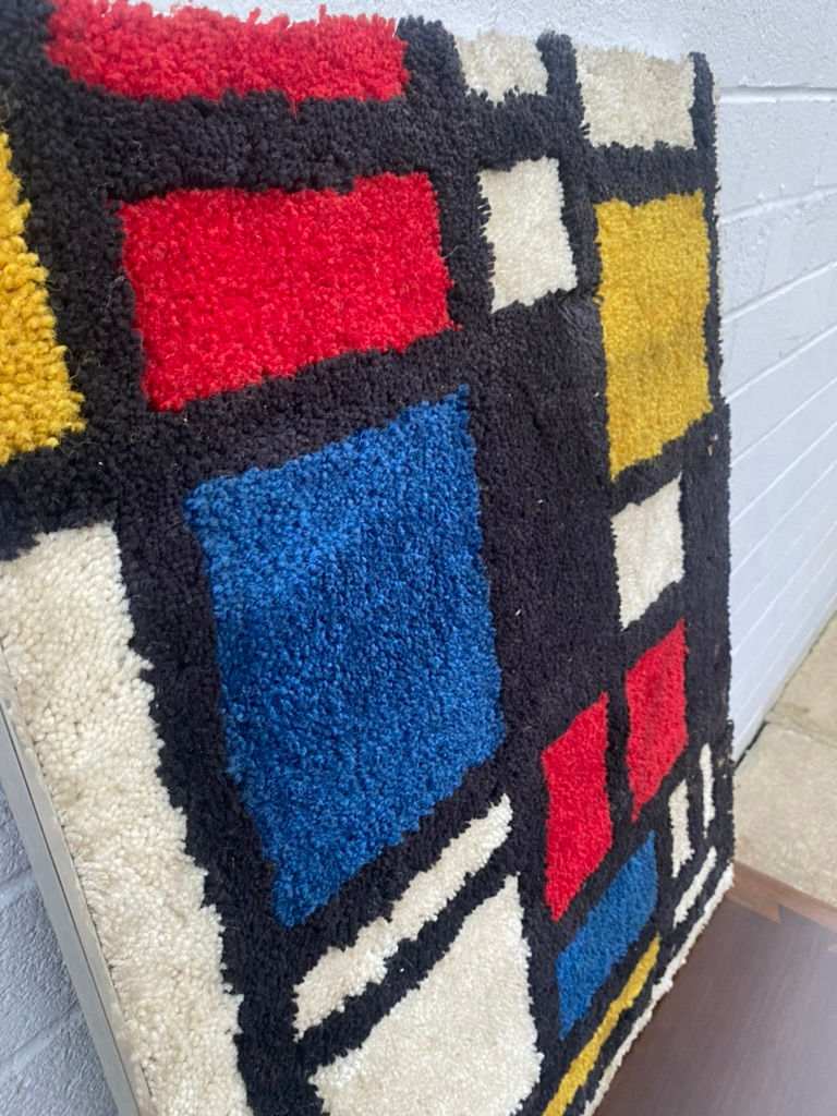 Thumbnail: Mondrian inspired Rag Rug Wall Art