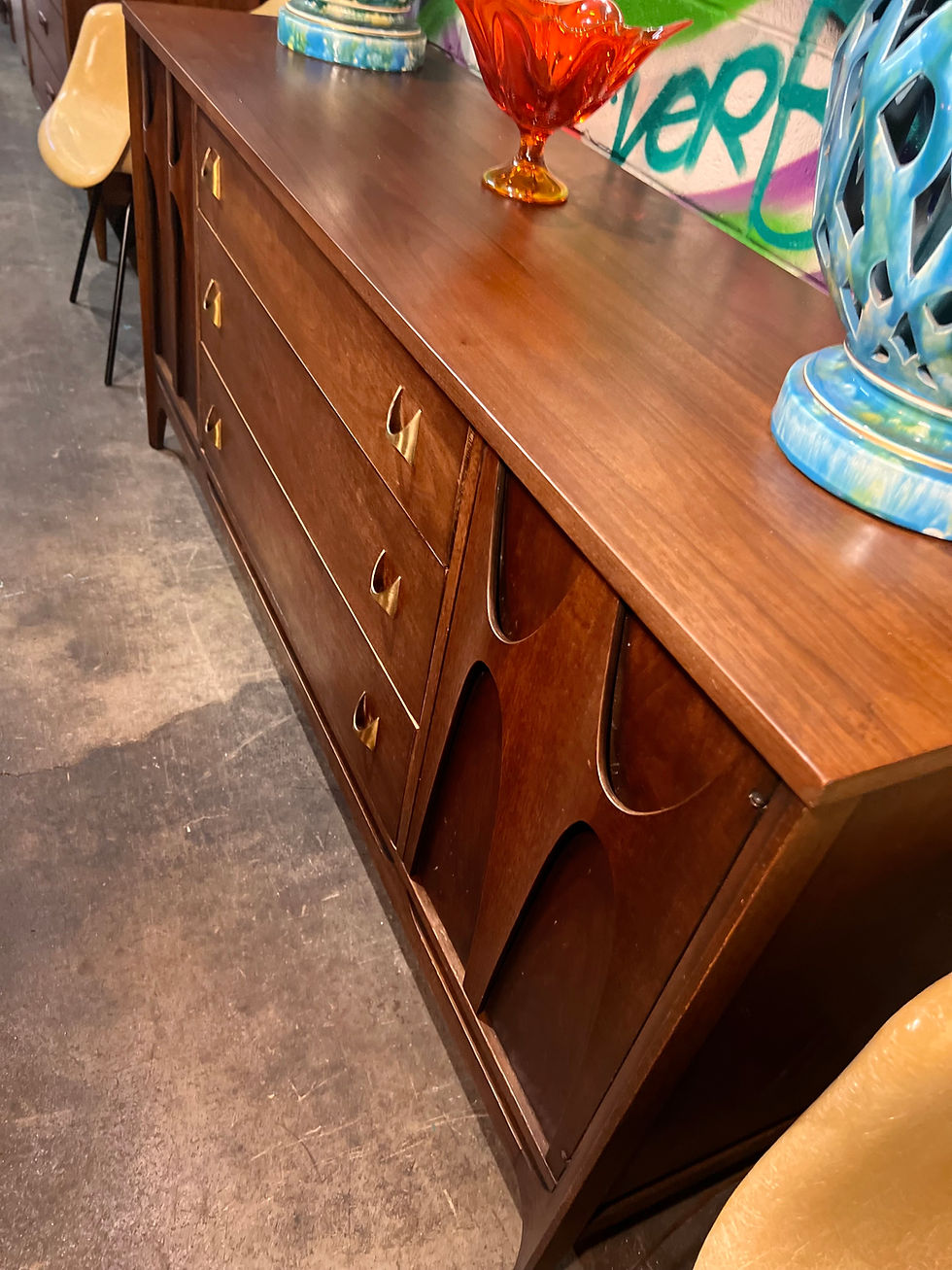 Thumbnail: Broyhill Brasillia Walnut Credenza/Buffet.