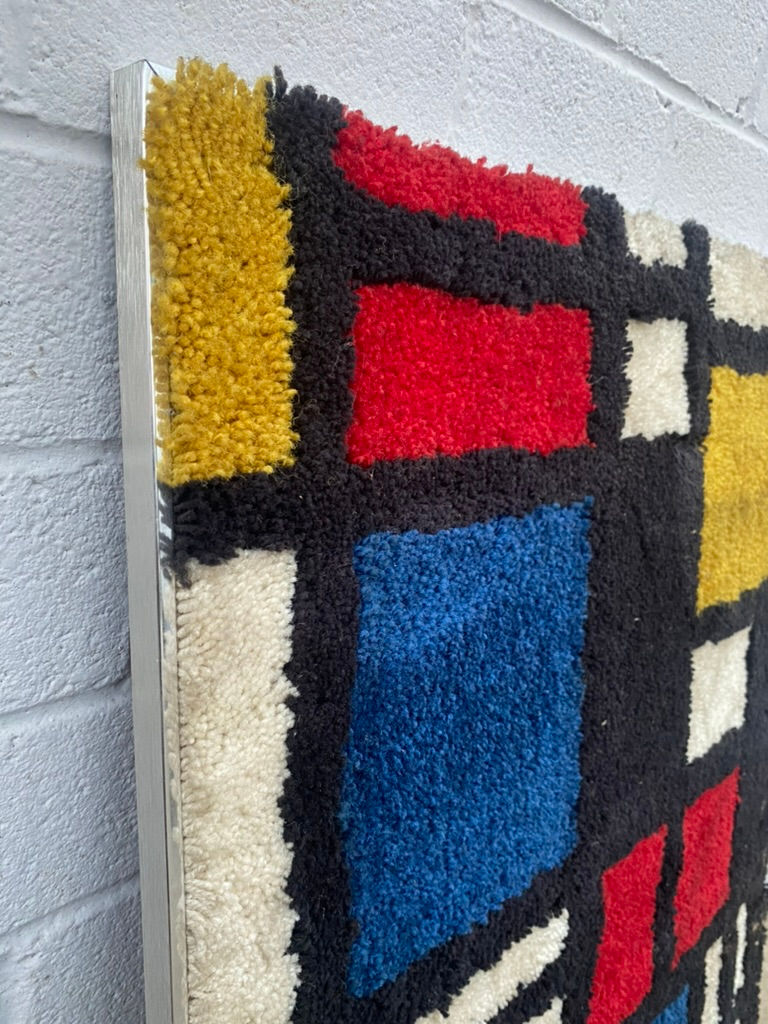 Thumbnail: Mondrian inspired Rag Rug Wall Art