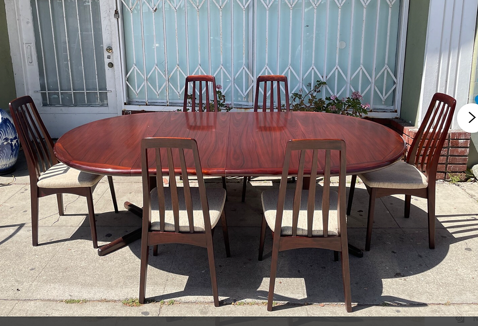 Mis-Century Modern "ROSEWOOD" Dining Set and China.