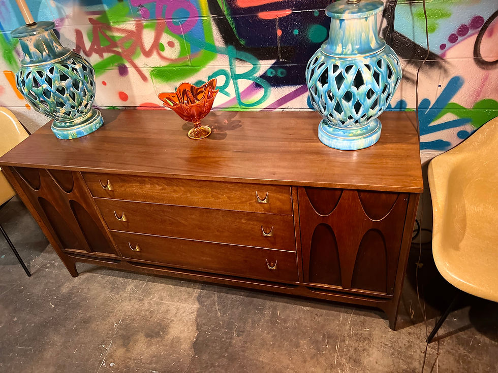 Thumbnail: Broyhill Brasillia Walnut Credenza/Buffet.
