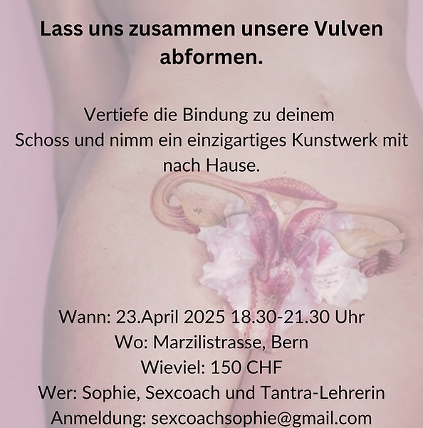 vertiefe die bindung zu deinem schoss und nimm ein einzigartiges Kunstwerk mit nach Hause.
