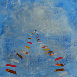 6-6-1 生-------死系列, 碧落 40x40 (cm) 複合媒材 2017