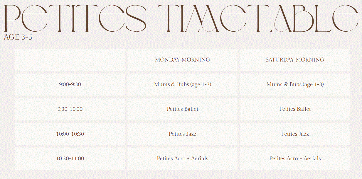 petites timetable.gif