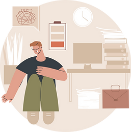 illustrazione di una persona a corto di energie mentali