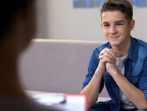 A happy teen in therapy