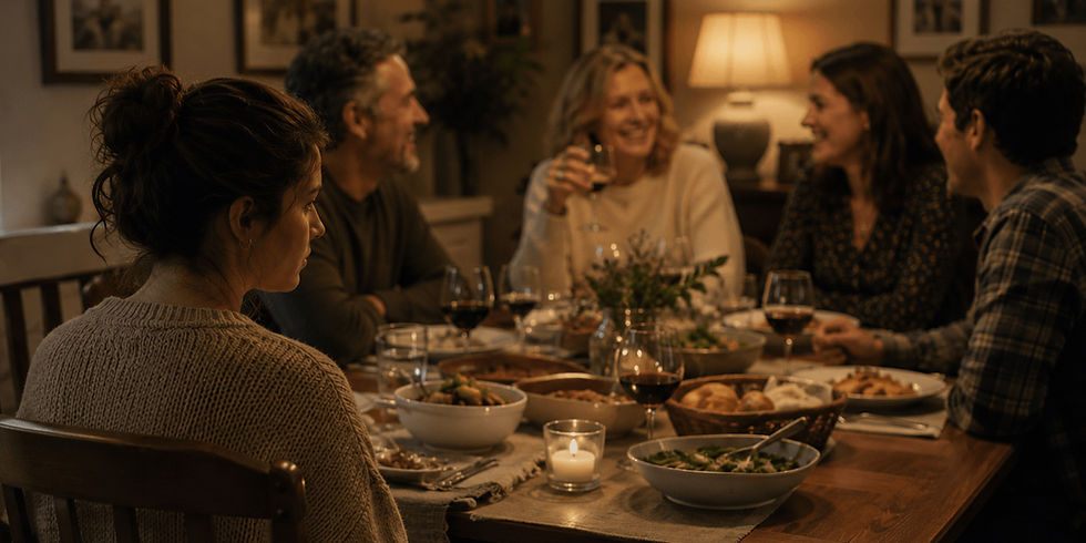 A family at the dinner table
