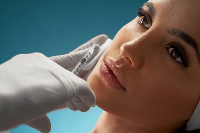 young woman getting facial fillers to provide facial contouring
