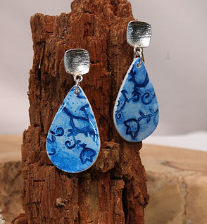 aranyasart ohrringe handbemalt floral ton