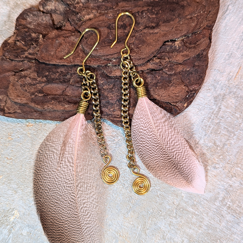 Tori Ohrringe – Boho Ohrschmuck mit Federn Handmade