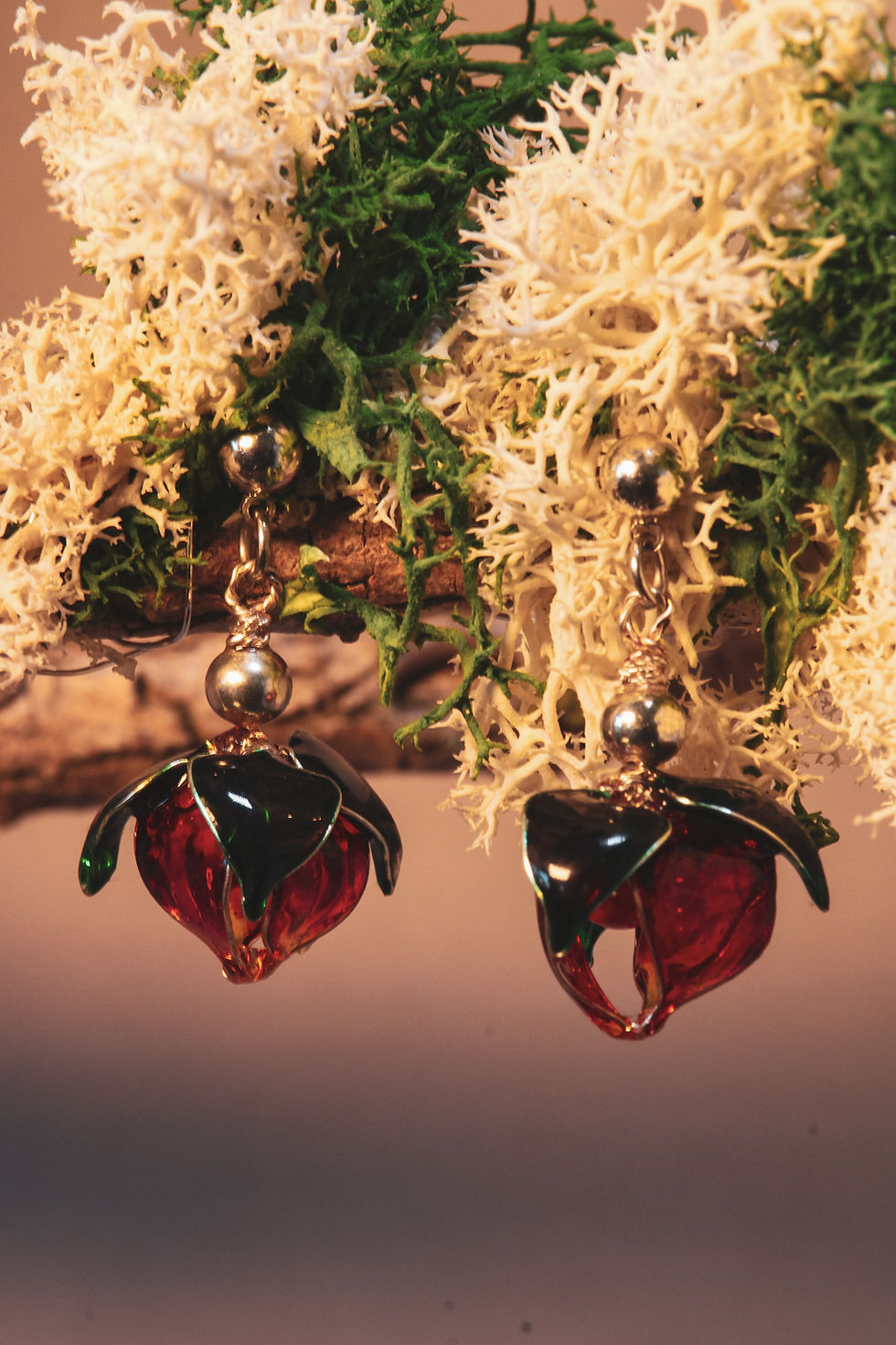 Resin Lampion Ohrringe