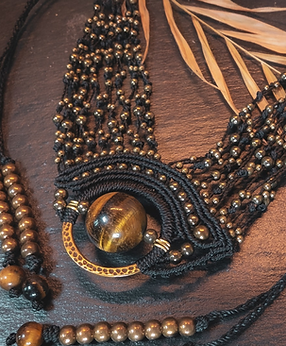 Makramee Choker Horus Auge Aranya´s Art Design