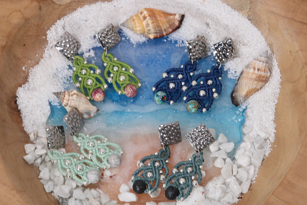 Makramee Ohrringe Farbevarianten