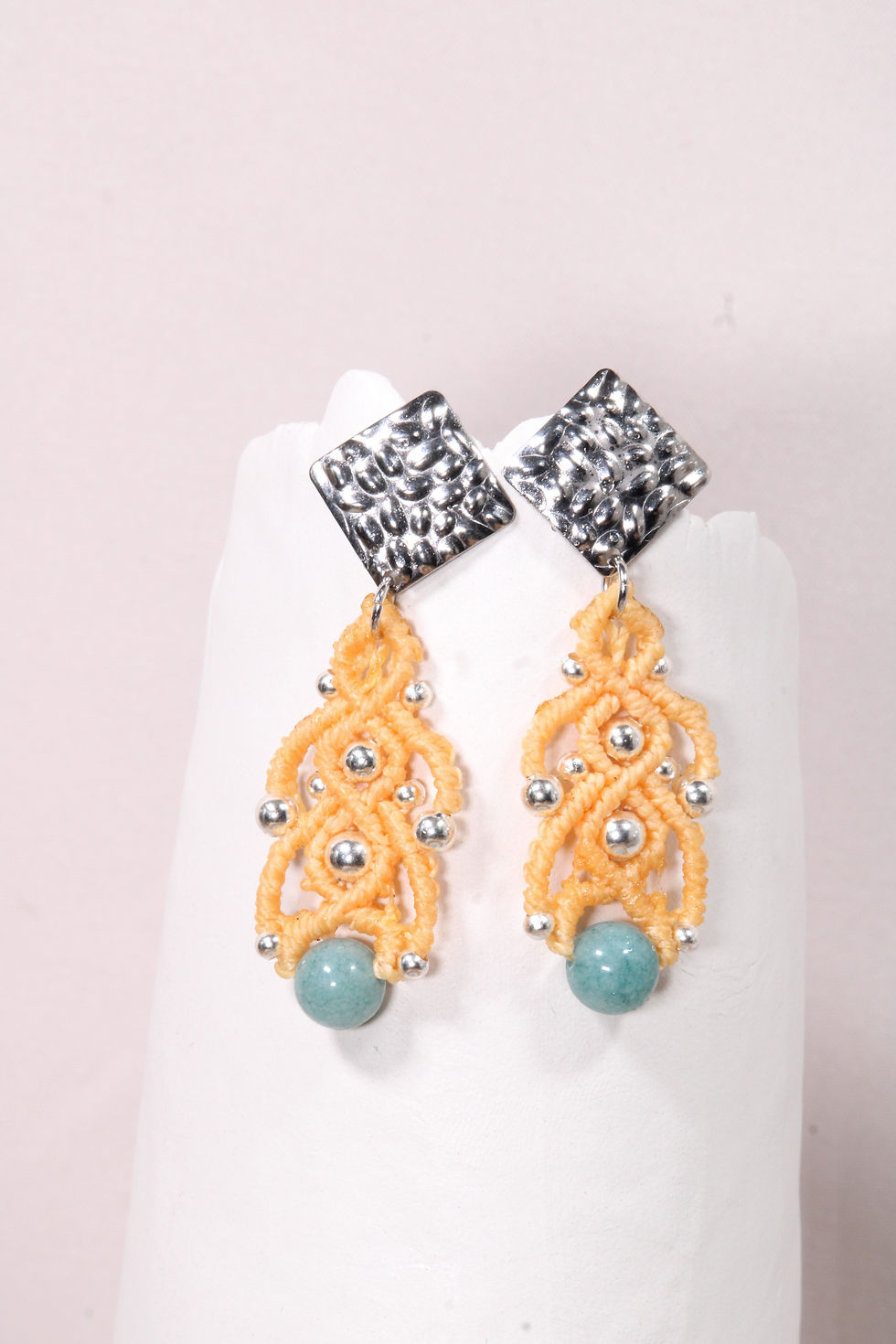 Makramee Ohrringe Farbe zuckermelone