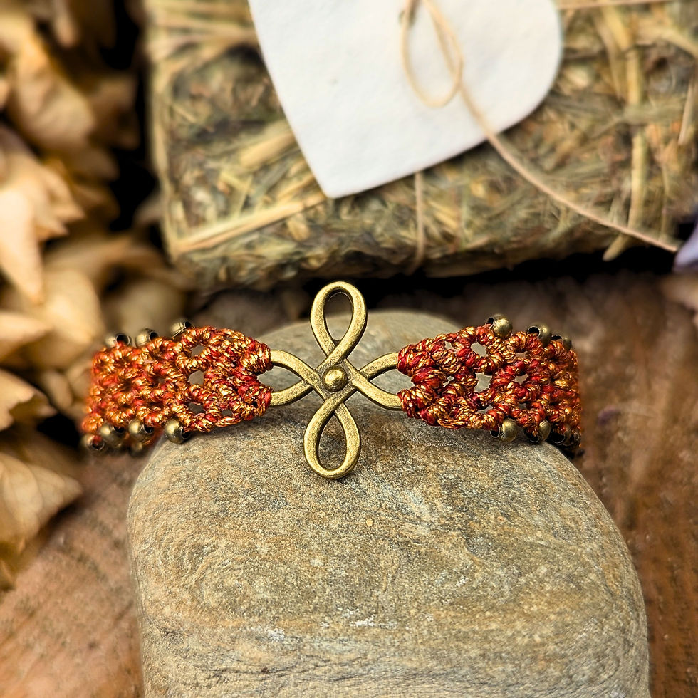 Schimmerndes Makramee Armband metallic Kupfer | verstellbar | wasserfest