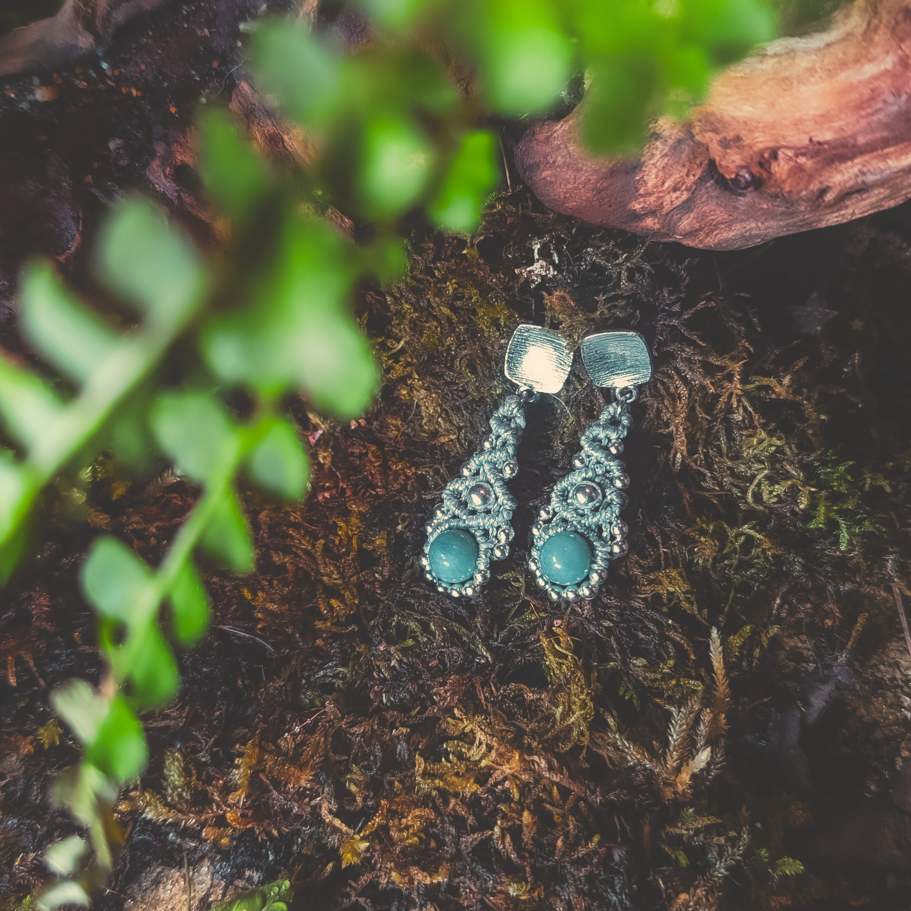 Makramee Ohrringe "Samandi" Silber