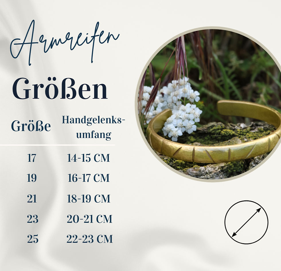 Miniaturbild: Größentabelle Rustikaler Messingarmreifen "Terra"
