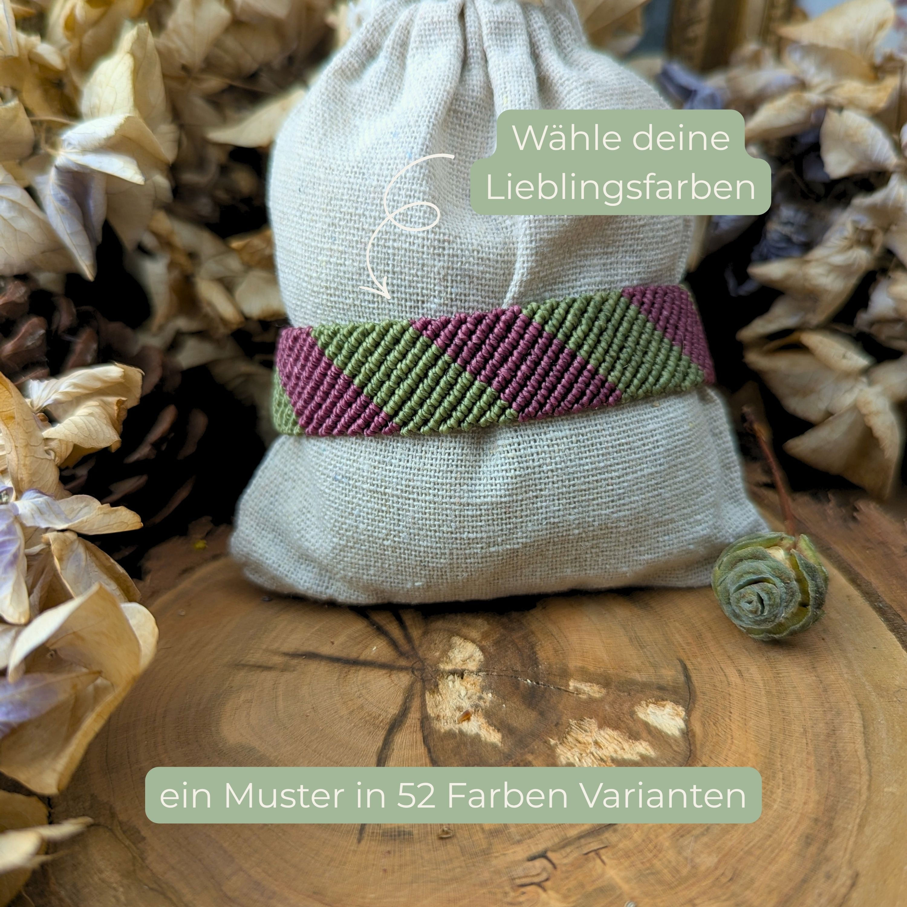 Gestreiftes Muster Makramee Armband in verschiedenen Farben