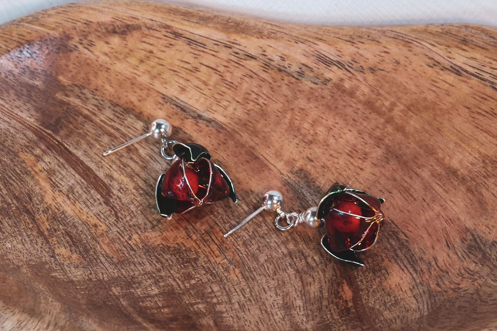 Resin Lampion Ohrringe