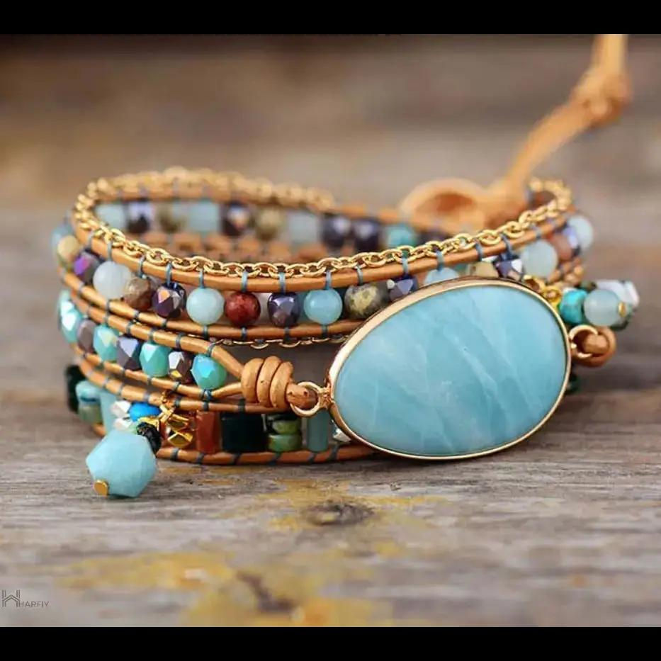 Thumbnail: Amazonite Statement Wrap Bracelet