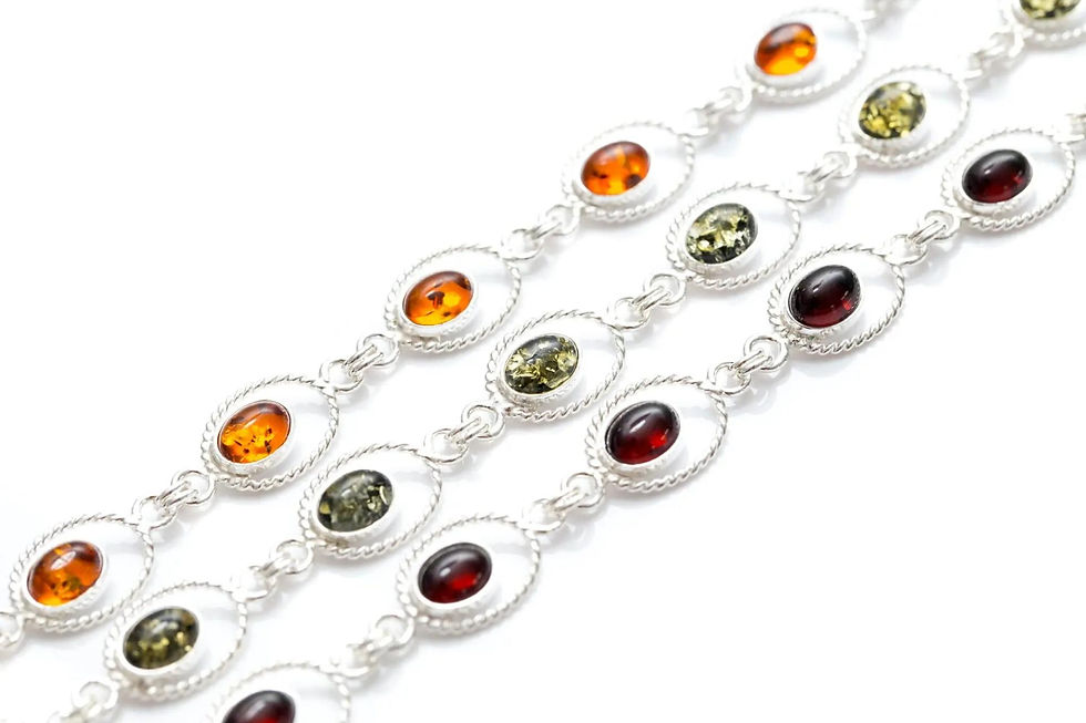 Thumbnail: Green Amber Quintessence Link Bracelet